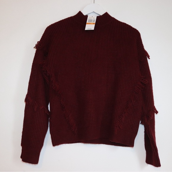 Michael Kors | merlot fringe sweater - Picture 1 of 7
